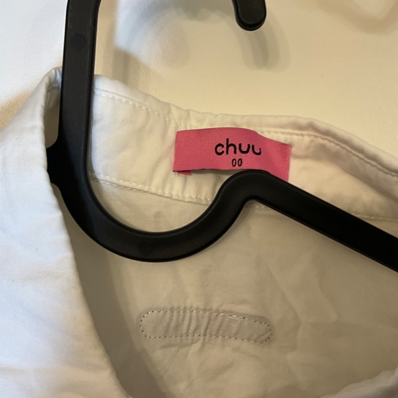 Cropped white cotton shirt with colorful buttons and heart shaped cut-out xs/s - Picture 4 of 7